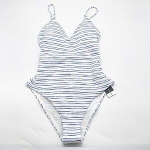 DOLCE VITA White Striped One Piece Swim 